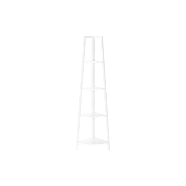 Homeroots 59" White Metal Four Tier Corner Bookcase 489785 - main