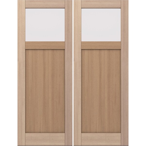 Doornmore CRF-P1G1, 74.5" x 98" ( 2x36" Door) Left Hand, Mahogany Top View Exterior Door CRF-P1G1-SW-3696_2_LI - main