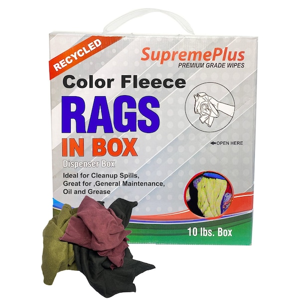 Supremeplus Recycled Color Sweatshirt Cleaning Rags 10 lbs. Compressed Box SP-5178 - main