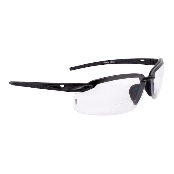 Crossfire Bifocal Safety Glasses, Pearl Gray Clear Lens, Anti-Scratch Coating 296415 - main