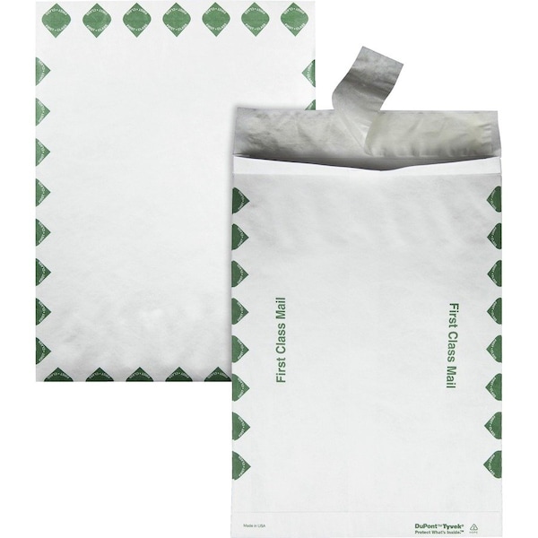 Quality Park DuPont Tyvek Expansion Envelopes, "First Class", 10"W x 13"H, White, 100/Pack R4510 - main
