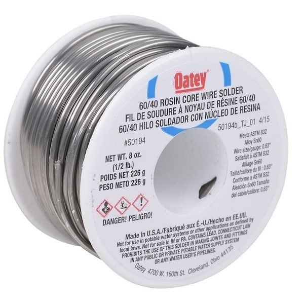 Oatey Solder 1/2-Lb 60/40 Rosin Core 50194 - main