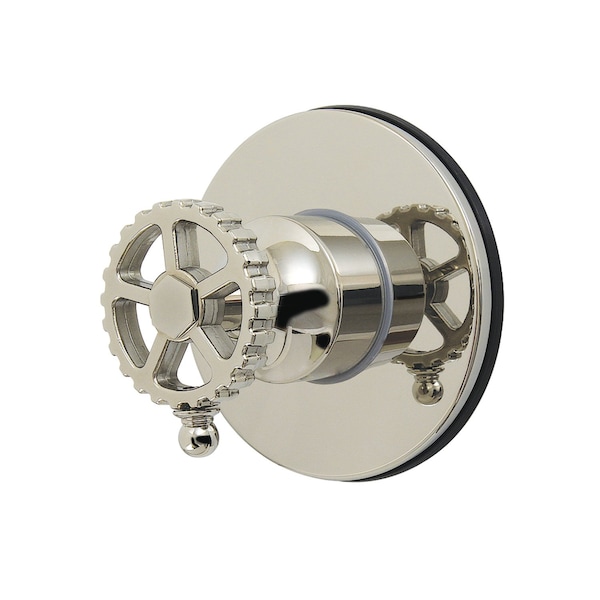 Kingston Brass Single-Handle Six-Way Diverter Valve with Round Trim Kit, Polished Nickel KS4036CG - main
