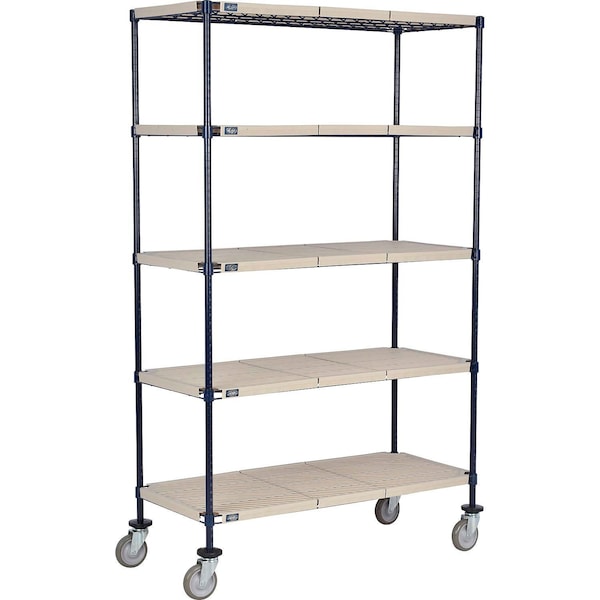 Global Industrial Nexel 5 Shelf Truck, Nexelite, 60"W x 24"D x 69"H, Polyurethane Swivel Casters B3157332 - main