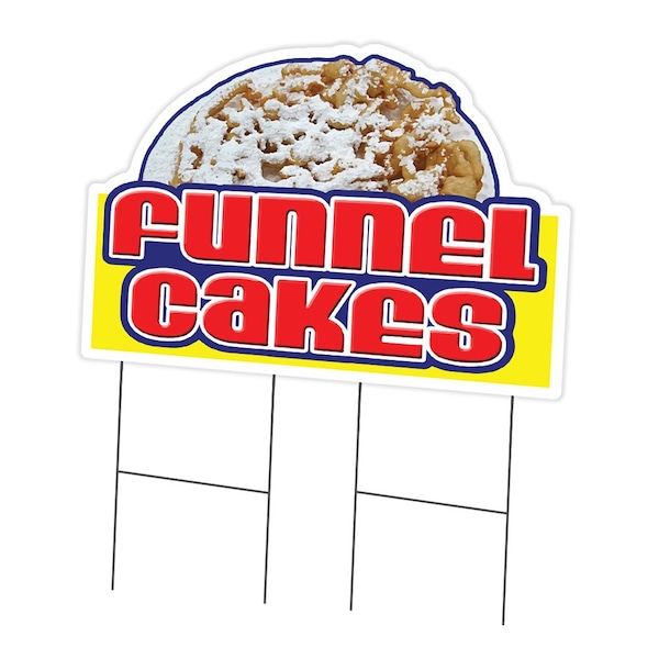 Signmission Funnel Cakes Yard Sign & Stake outdoor plastic coroplast window, C-DC-2436-Funnel Cakes C-DC-2436-Funnel Cakes - main