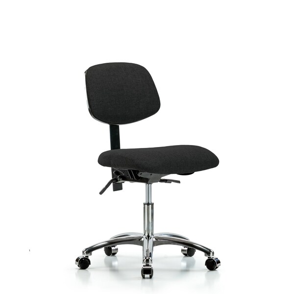Blue Ridge Ergonomics Desk Chair Desk Chair, Fabric, Chr Tilt Casters, Blk, No Arms, 19" to 24" Height, Fabric, Black BR-FDHCH-CR-T1-A0-CC-F42 - main