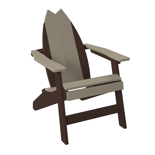 Polybird SURFBOARD ADIRONDACK-TAIL CHAIR. WEATHERWOOD AND TUDOR BROWN POLYBIRD P80 - main