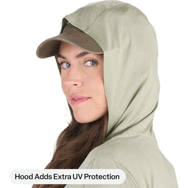 Berne Womens 2XL Heathered Seagrass Long Sleeve Hooded UPF Sun Shirt WSH13HSEAR520 - main