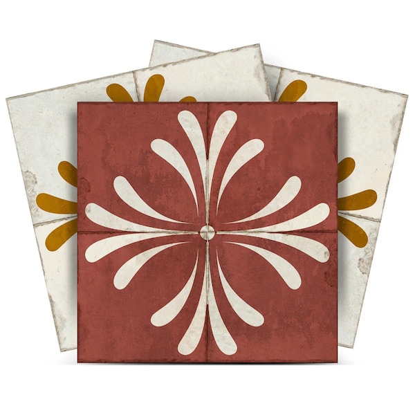 Homeroots 12" x 12" Brown And Gold Vinyl Arabesque Peel And Stick Removable Tiles 569317 - main