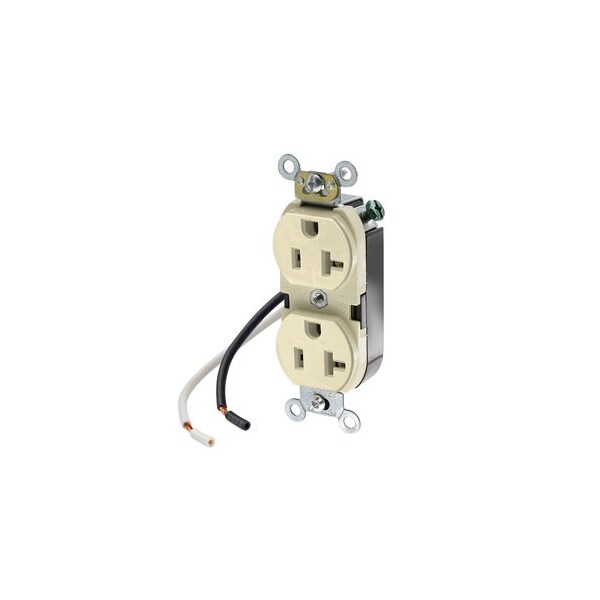 Leviton Leaded Dup 20A 125V Self-Gr Ivr 5340-CI - main