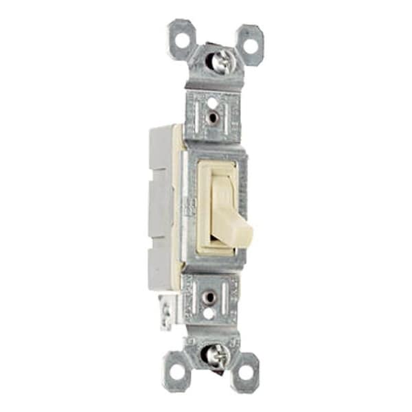 Legrand TradeMaster Series Toggle Switch, Ivory, 15 A, 120 VAC, Push Wire, Side Wire Terminal 660IG - main