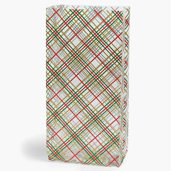 Nashville Wraps Holiday Plaid Cello Bags, 6x3.5x14 in, 100PK C7BHP - main