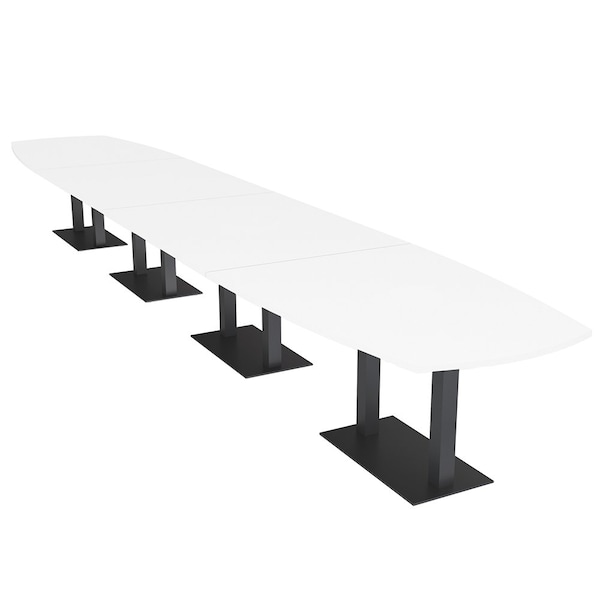 Skutchi Designs Arc Rectangle Meeting Room Table, 45 in W, 240 in L, White HAR-AREC-48X240-DOU.BK-W960 - main