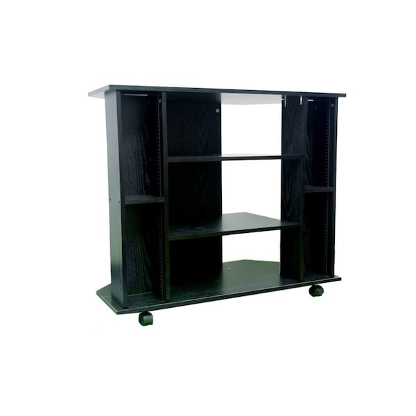 Homeroots 35in Black Open Shelving TV Stand 468918 - main