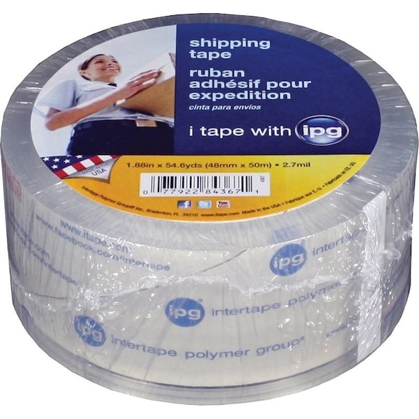 Intertape Shipping Tape, 54.6 yd L, 1.88 in W, Polypropylene Backing, Clear 4367 - main