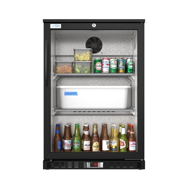 Koolmore One Door Back Bar Cooler Counter Height Beverage, Refrigerator, Mini Drink Fridge BC-1DSW-BK - main