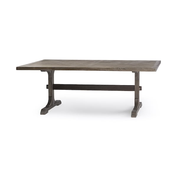 Homeroots 40" Brown Solid Wood Trestle Base Dining Table 380459 - main