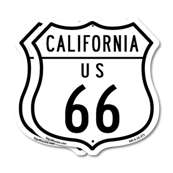 Signmission California Route Marker Shield Sign Us 6, 12 inch X 12 inch, Aluminum Metal Sign, 2PK SHI-A-2PACK-12-371 - main
