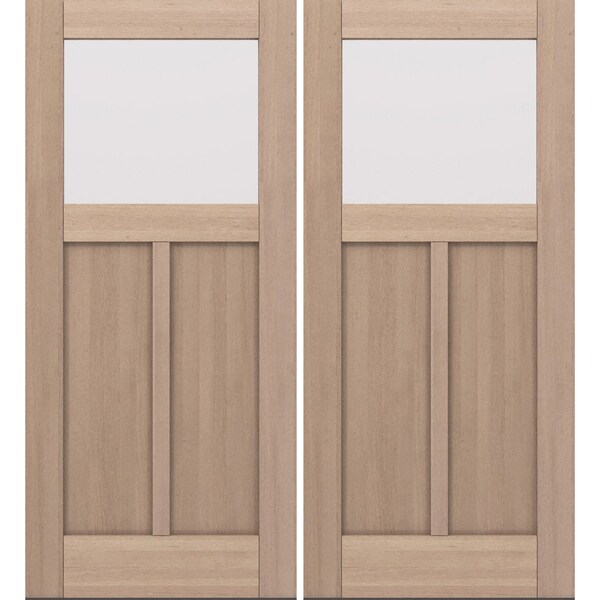 Doornmore CRF-P2G1, 74.5" x 82" ( 2x36" Door) Left Hand, Mahogany Top View Exterior Door CRF-P2G1-SW-3680_2_LI - main