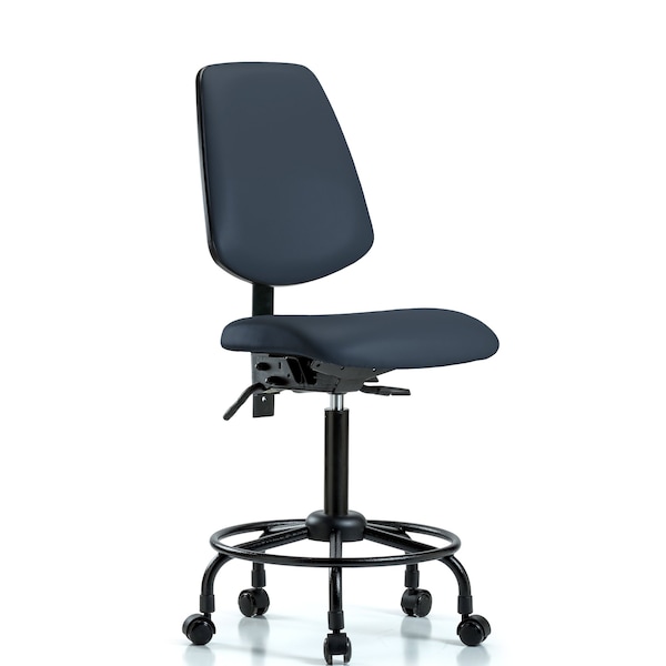 Blue Ridge Ergonomics Medium Bench Chair No Arms, 23" to 31" Height, Vinyl, Imperial Blue BR-VMBCH-MB-RT-T1-A0-RC-8582 - main