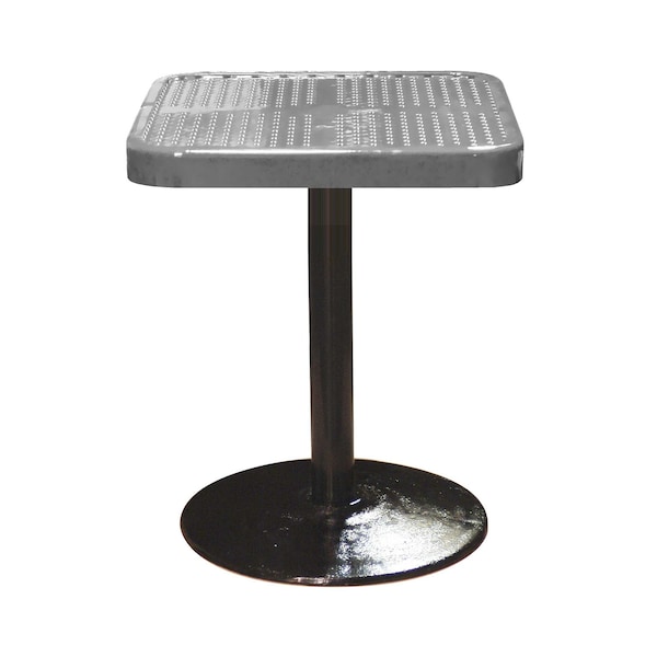Leisure Craft 24" Square Perforated Pedestal Table, Portable, 30"H, Gray SQ24TAB30-GRAY - main