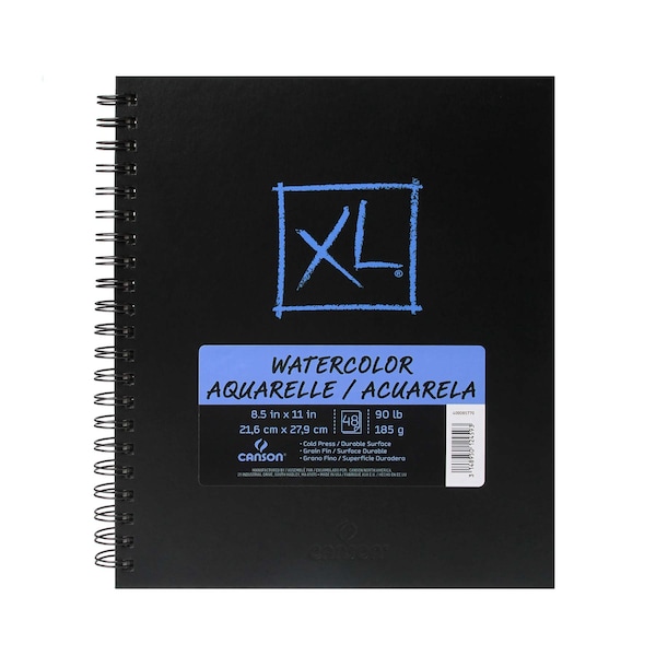 Canson XL Series Watercolor Art Book, Midweight White Paper, Side Wire Binding, 48 Sheet, 8.5x11 inch C400085770 - main