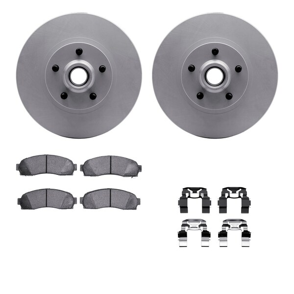 Dynamic Friction Co DFC GEOSPEC Coated Rotor- Heavy Duty Brake Pad includes Hardware 4412-54035 - main