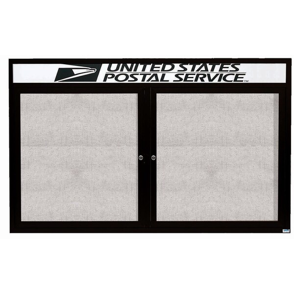 Aarco Outdoor Enclosed Bulletin Board w/ Al Frame Header, Powder Coated Black, Neutral 36''Hx60''W ODCC3660RHBK - main
