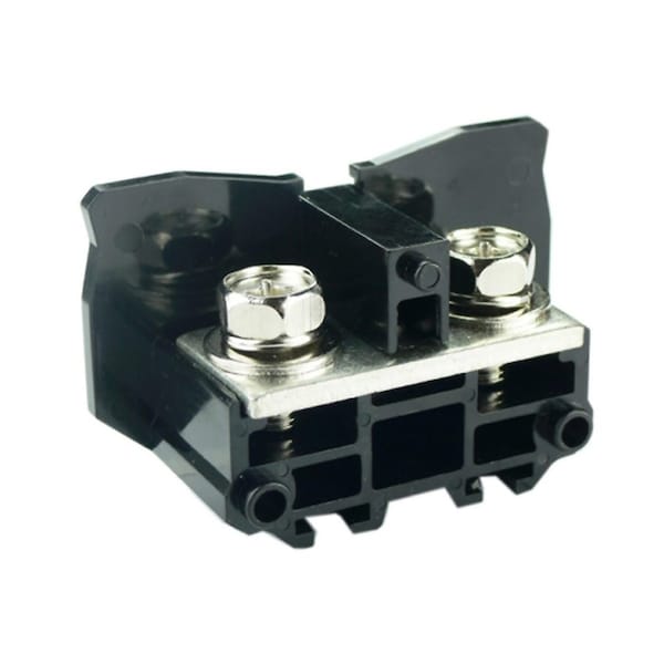 Automation Systems Interconnect NEMA Style DIN Rail Terminal Block, Use W/ Ring, Fork or Spade Lugs, M8 Screw, Black, 130A, 600V, 25PK ASI391007 - main