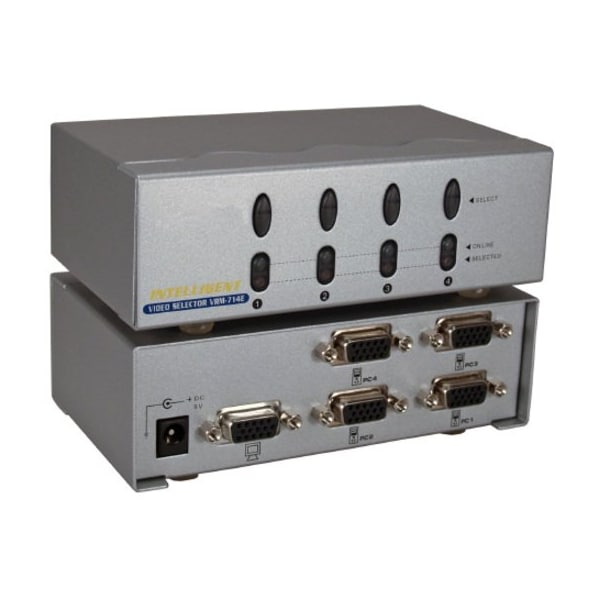 Qvs 250MHz 4Port VGA Video Share Switch - 1920 x 1440 - 4 x 1 - Projector, Display1 x VGA Out MSV104P - main