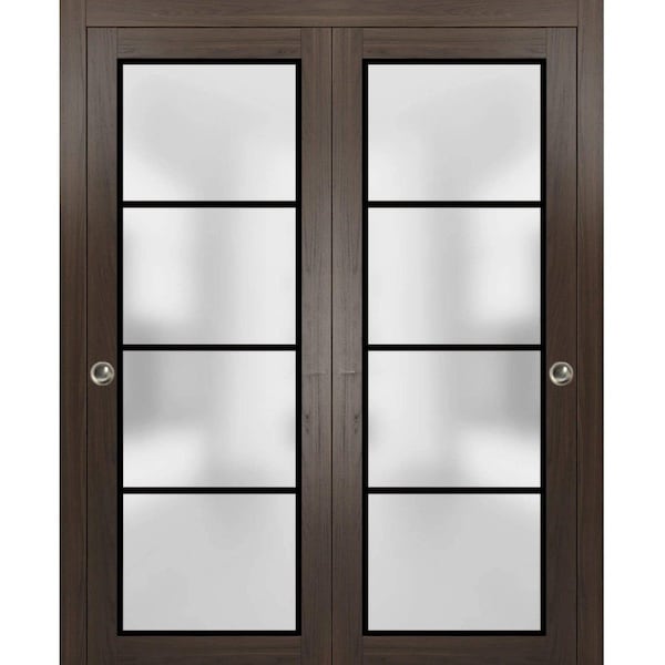 Sartodoors Sliding Closet Bypass Doors with Hardware Planum 2132 84x80 (2* 42x80) Solid Core Modern Interior PLANUM2132DBD-CA-84 x 80 (2* 42x80) - main