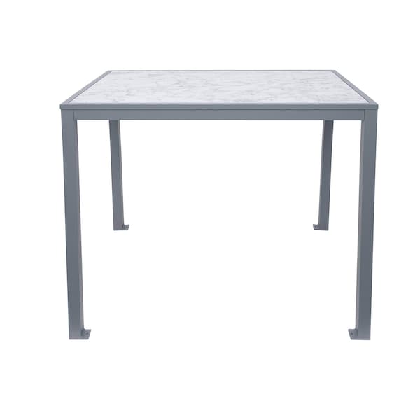 Bfm Seating Surf Inlay 4-Leg Bolt-Down Bar Ht. Table 32x48 - Carrara Top - Soft Gray Frame PH4L3248CRSGT - main