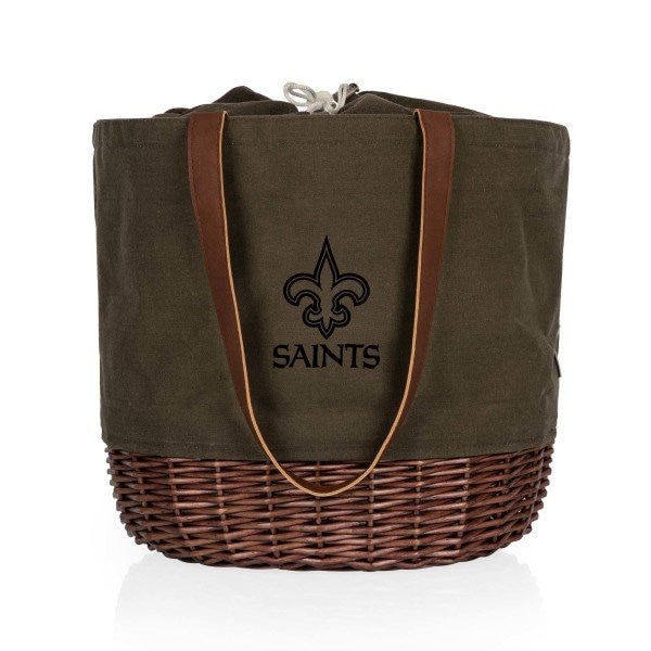 Picnic Time Family Of Brands NFL New Orleans Saints - Coronado Canvas and Willow Basket Tote 203-00-140-204-2 - main