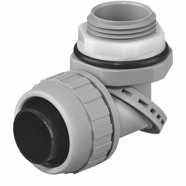 Hubbell Wiring Device-Kellems Conduit Fitting Connector, 1 in, Threaded, Nylon, Gray PS1009NGY - main