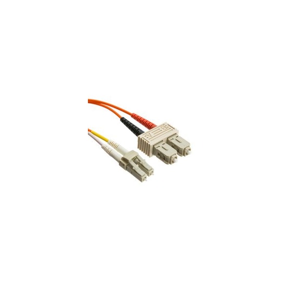 Cable Wholesale LC/UPC to SC/UPC OM2 Duplex 2.0mm Fiber Optic Patch Cord, OFNR, Multimode 50/125, Orange LCSC-11002 - main