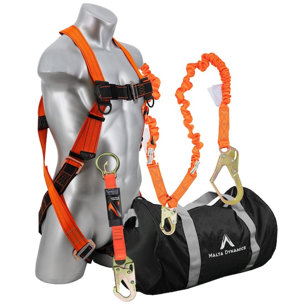 Malta Dynamics WARTHOG PASS THRU SAFETY HARNESS FALL PROTECTION KIT WITH 6ft DOUBLE LEG STRETCH LANYARD C5117-B2000 - main