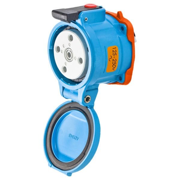 Meltric DR50 RECEPTACLE POLY BLUE SIZE 3 TYPE 3R 3P+N+G 50 A 125/250 VAC 60 Hz NO AUX 31-34177-K07 - main