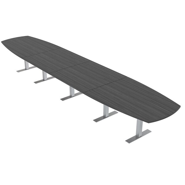 Skutchi Designs Arc Boat Conference Table With Power, 48 in W, 216 in L HAR-ABOT-48X216-T-WA7949-NA - main