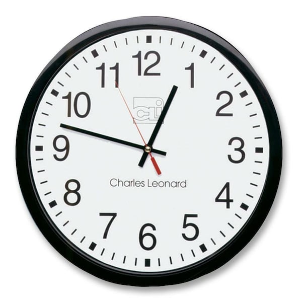 Charles Leonard Wall Clock, 14in Thinline Quartz 76820 - main