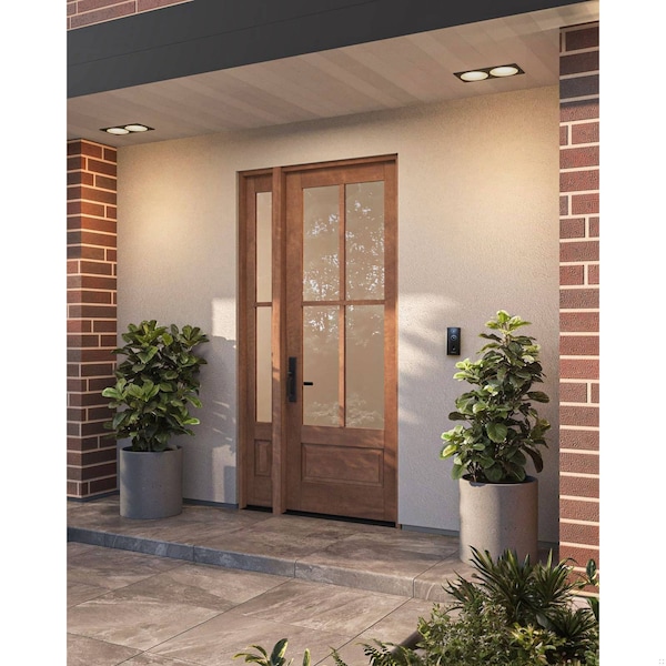 Doornmore G7504, 51.5" x 98" ( 36" Door + 12" Side) Left Hand, Mahogany SDL 4 Lite, 3/4 Lite Exterior Door G7504-SW-3696-G7502-SL_1-1_LI - main