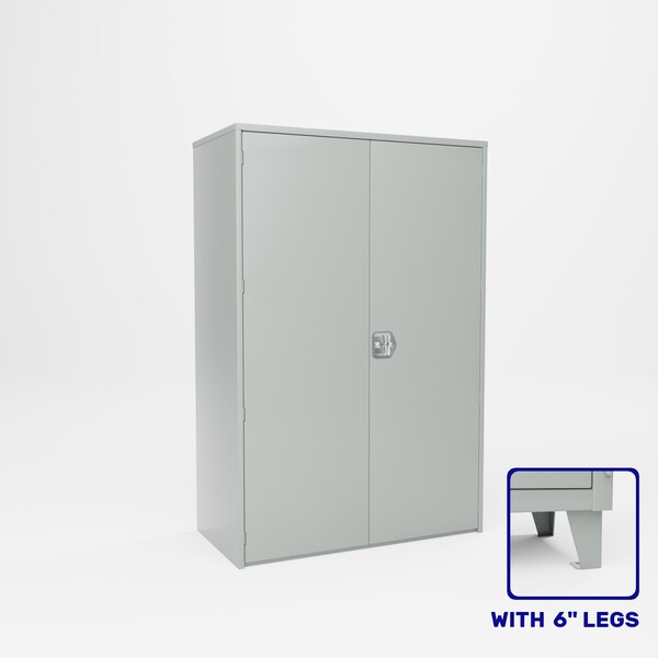 Pucel Double Door Storage Cabinet, 48 in W x 24 in D x 78 in H, Gray HDSC-4872-24-4L-DD - main
