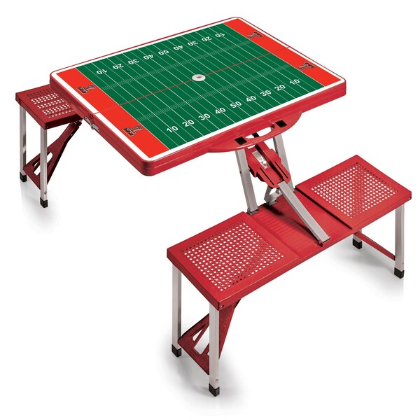 Picnic Time Family Of Brands Texas Tech Red Raiders - Football Field - Picnic Table Portable Folding Table, Red 811-00-100-575-0 - main