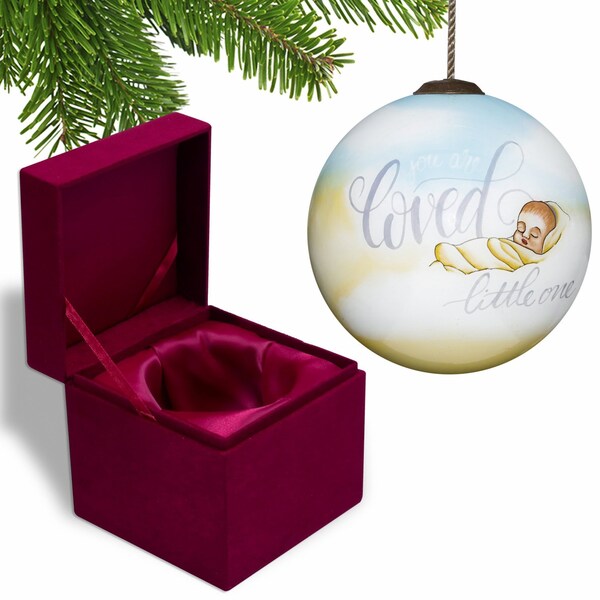 Homeroots Smooth You are Loved, Little One Hand Painted Mouth Blown Glass Ornament 477510 - main