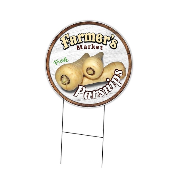 Signmission Farmers Market Parsnips Double Sided Corrugated Plastic Circle Yard Sign, C-16-CIR-DS-WS-Parsnips C-16-CIR-DS-WS-Parsnips - main