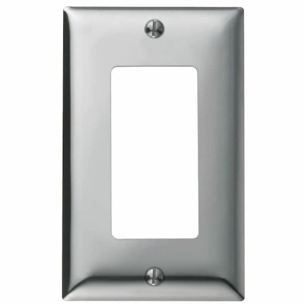 Hubbell Wiring Device-Kellems Wallplates and Boxes, Metallic Plates, 1- Gang, 1) GFCI Opening, Standard Size, Chrome Plated Steel SCH26 - main