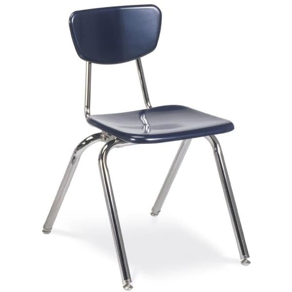 Virco 3000 Series 18" Classroom Chair, 5th Grade - Adult with Nylon Glides - Wine Seat 3018 - main
