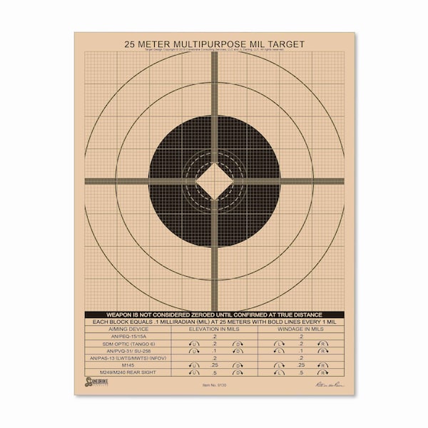 Rite In The Rain Twenty Five Meter Target, 8.5 in x 11 in 9130 - main
