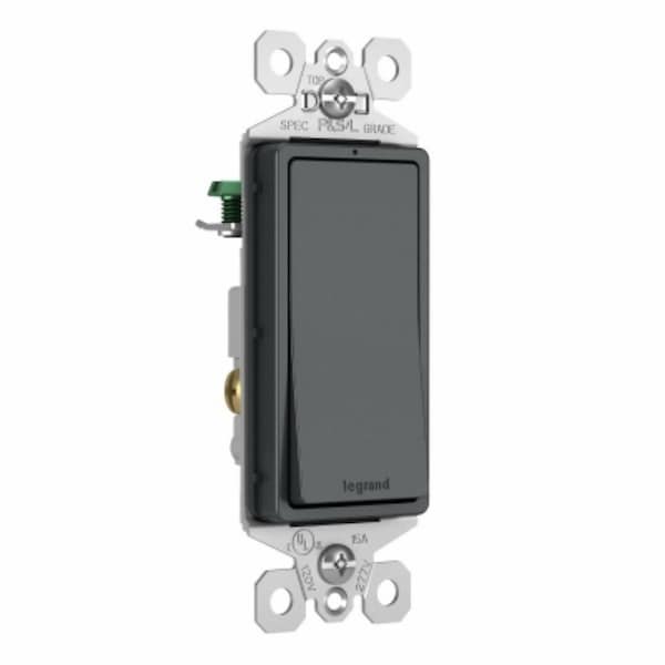 Legrand radiant Series Rocker Switch, 15 A, 120/277 V, Push Wire, Side Wire Terminal, Graphite TM870GCC10 - main