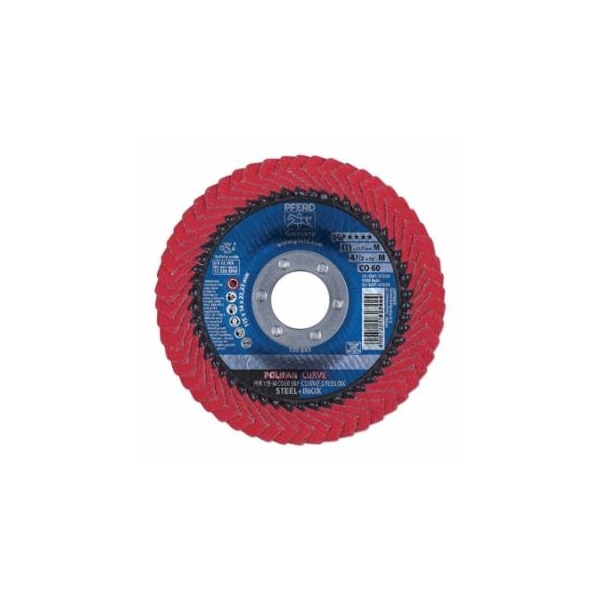 Pferd POLIFAN SGP CO-Curve Flap Wheel, 4-1/2 in x 7/8 in, 60 Grit, 13300 RPM 419-67234 - main