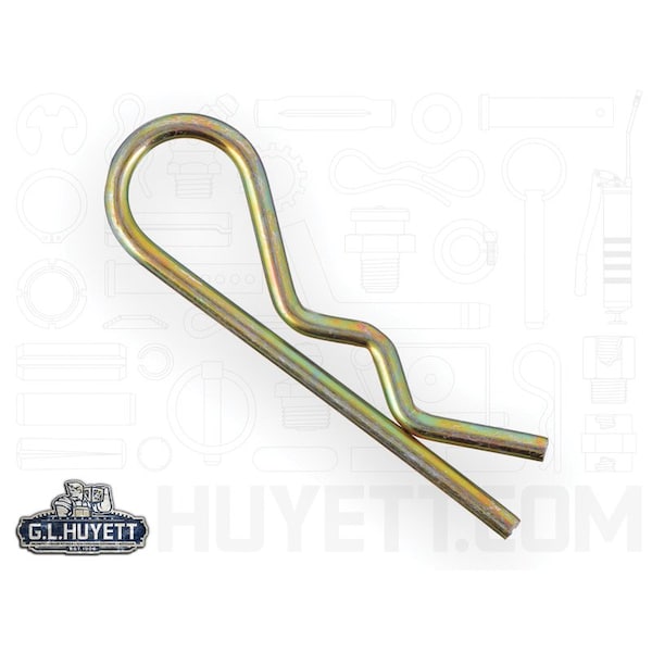 Huyett Bridge Pin, Zinc Yellow Spring Steel, 0.125 in Wire Dia x 2.562 in L x Fits 7/16 in to 3/4 in Shaft BPY-211 - main
